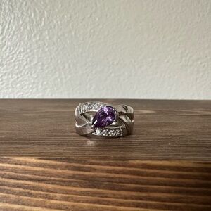 Lia Sophia Purple and Silver Vintage-Inspired Ring